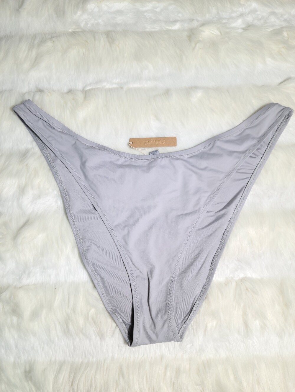 SKIMS Swim Cheeky Tanga Bottom Grey Chrome Women 4X NEW
